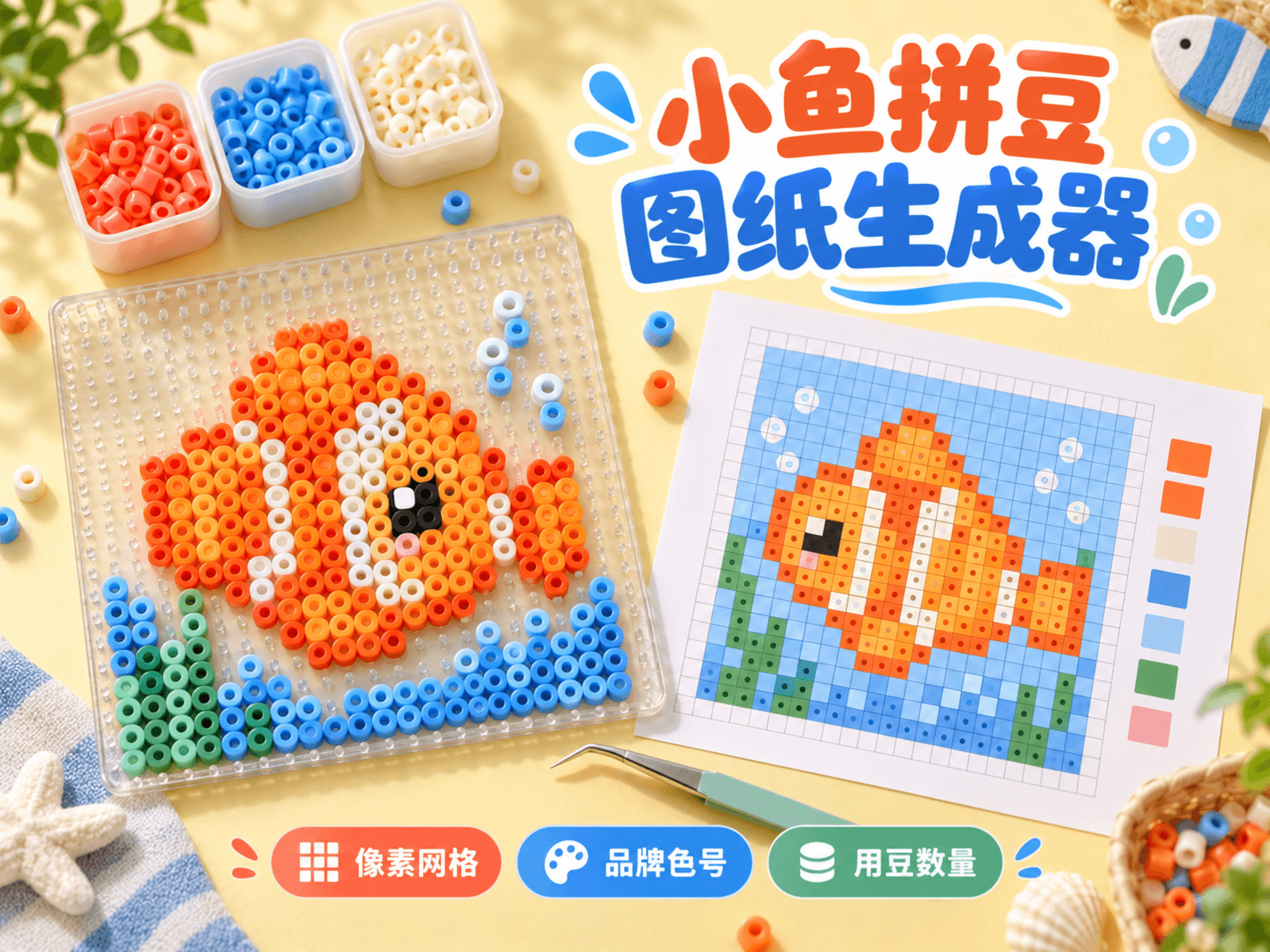 小鱼拼豆图纸生成器